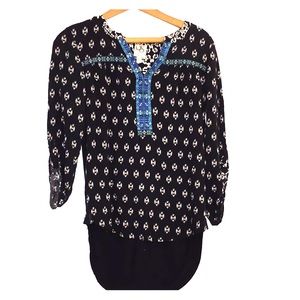 Anthropologie boho top w/ embroidery XS